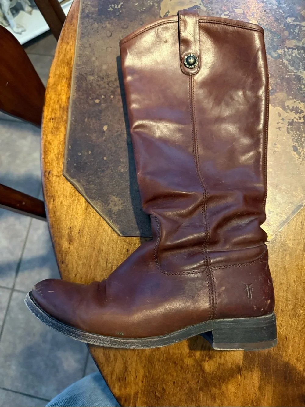 Frye Melissa Leather Riding Boots - Brown